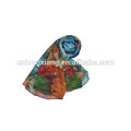 Moda Design Digital Printed Pure Silk Material Atacado 100 Silk Chiffon Scarf For Lady